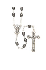 Oval Hematite Rosary-WOSR3958JC-Inspirational Gifts-Singer-Michigan Church Supply