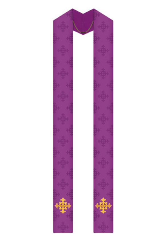 Overlay Stole - Purple - WN50-3978-Church Life-Art Studio Slabbinck-Michigan Church Supply