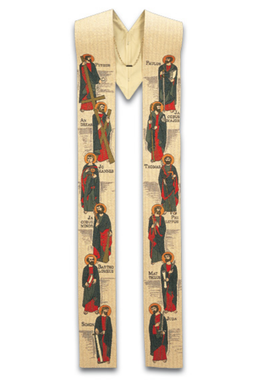 Overlay Stole Twelve Apostles - WN50-3359-Church Life-Art Studio Slabbinck-Michigan Church Supply