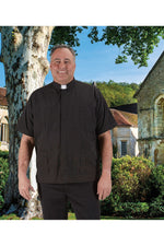 Panama Tab Collar Short Sleeve Clergy Shirt- black - OF249-Church Life-R.J. Toomey-17-Michigan Church Supply