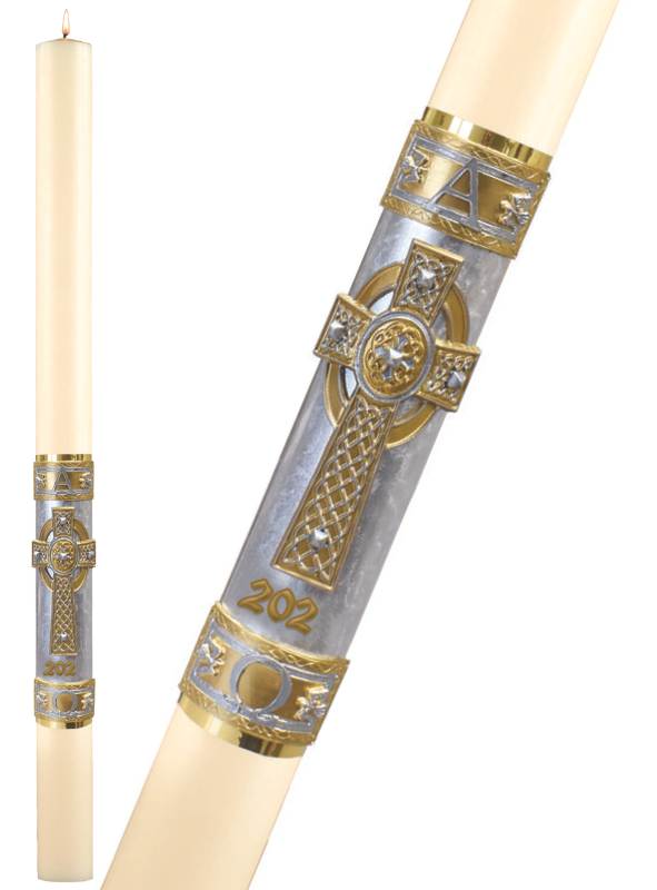 Paschal Candle - Aureum-Church Life-Dadant-1-15/16" x 39"-Michigan Church Supply