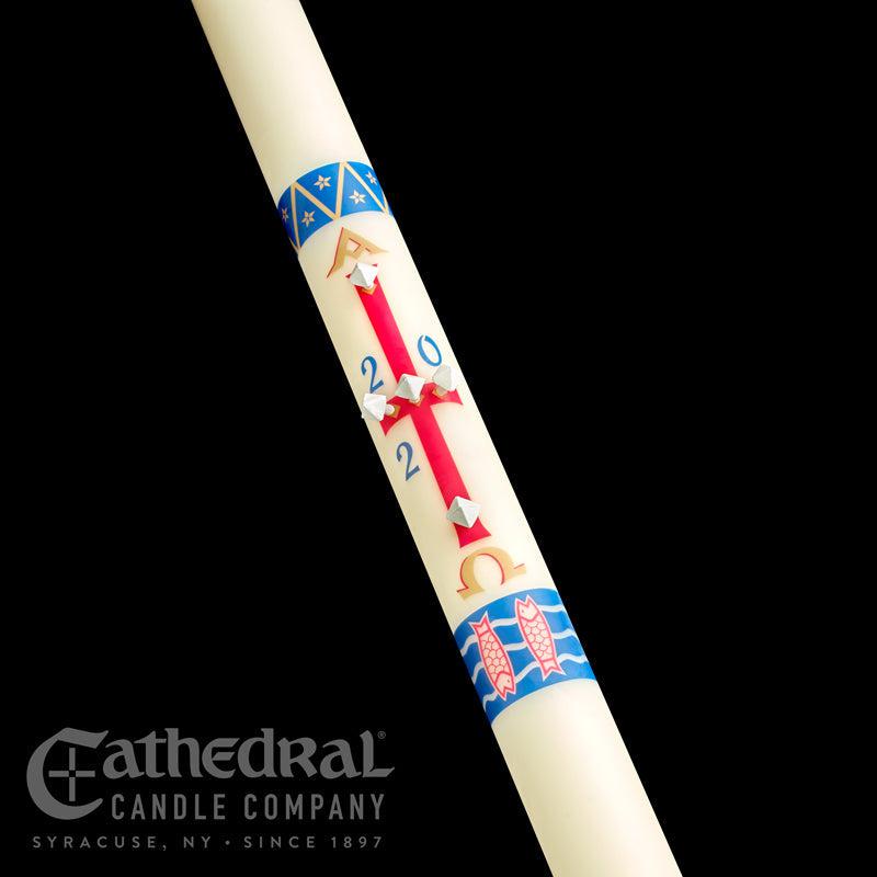 Paschal Candle - Benedictine-Church Life-Cathedral Candle-1-1/2" x 34" - GG80402001-Michigan Church Supply