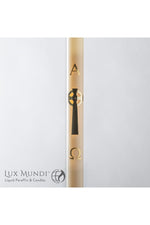 Paschal Candle Brass Celtic Cross Design-Church Life-Lux Mundi-Refillable-1-1/2" x 30" - Refillable Only-Michigan Church Supply