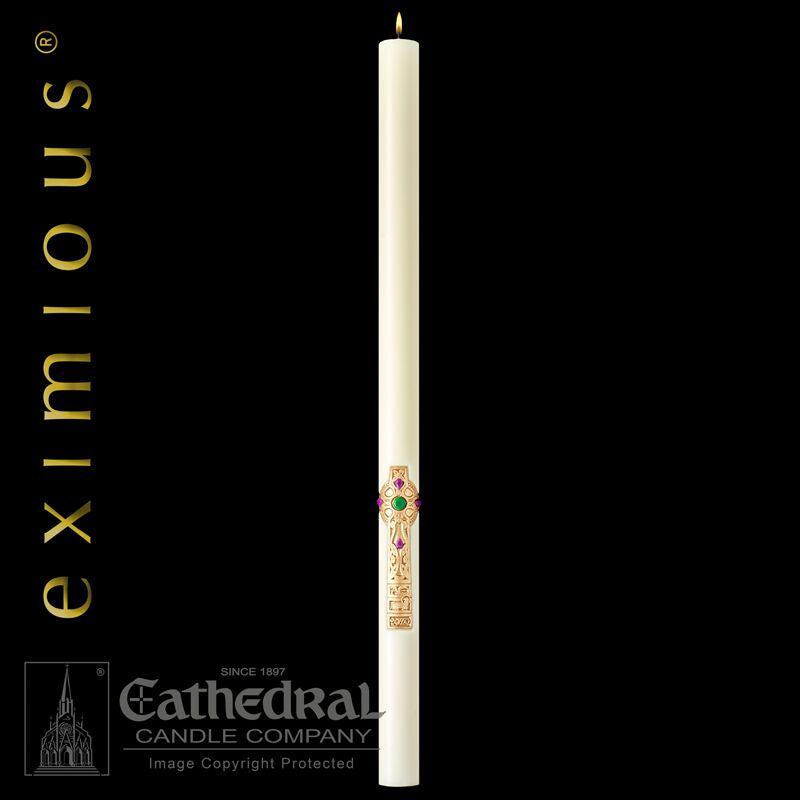 Paschal Candle - Cross of Erin-Church Life-Cathedral Candle-1-15/16" x 39" - GG79104001-Michigan Church Supply