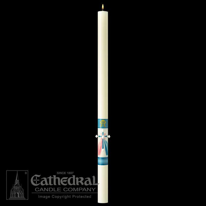 Paschal Candle - Divine Mercy-Church Life-Cathedral Candle-1-1/2" x 34" - GG80867020-Michigan Church Supply