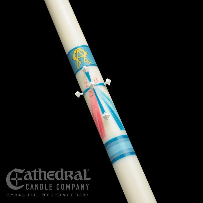 Paschal Candle - Divine Mercy-Church Life-Cathedral Candle-1-1/2" x 34" - GG80867020-Michigan Church Supply