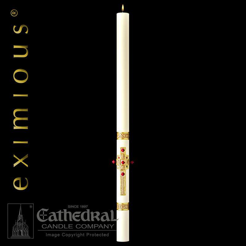 Paschal Candle - Evangelium-Church Life-Cathedral Candle-1-15/16" x 39" - GG79704001-Michigan Church Supply