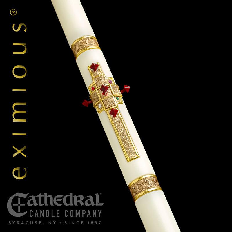 Paschal Candle - Evangelium-Church Life-Cathedral Candle-1-15/16" x 39" - GG79704001-Michigan Church Supply