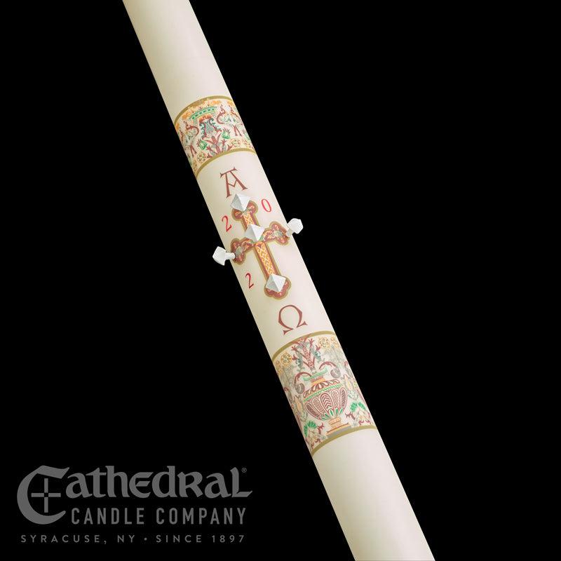 Paschal Candle - Investiture or Coronation-Church Life-Cathedral Candle-1-1/2" x 34" - GG80866020-Michigan Church Supply