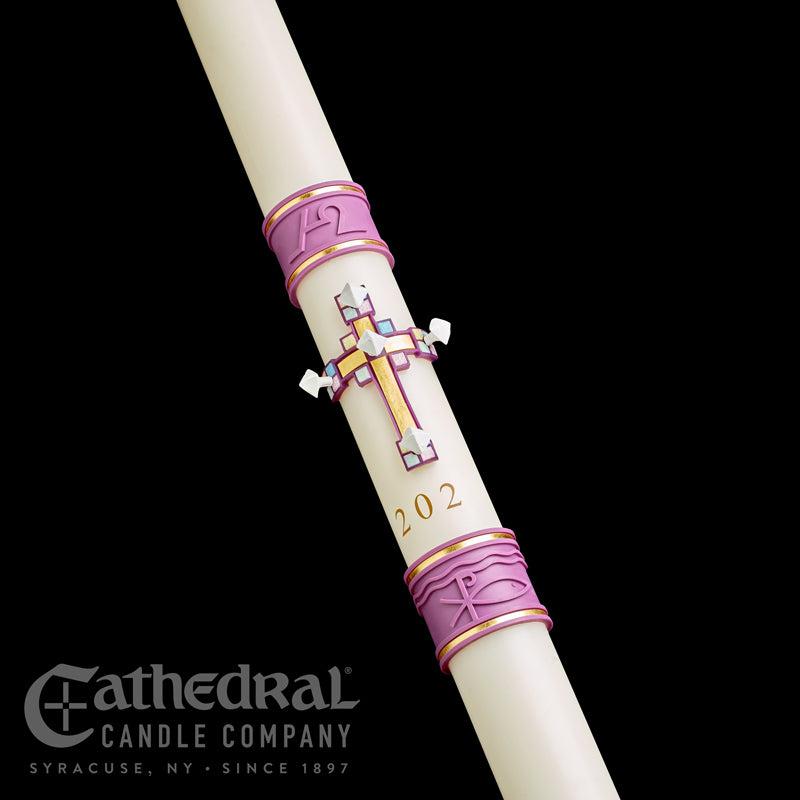 Paschal Candle - Jubilation-Church Life-Cathedral Candle-1-1/2" x 34" - GG80864020-Michigan Church Supply