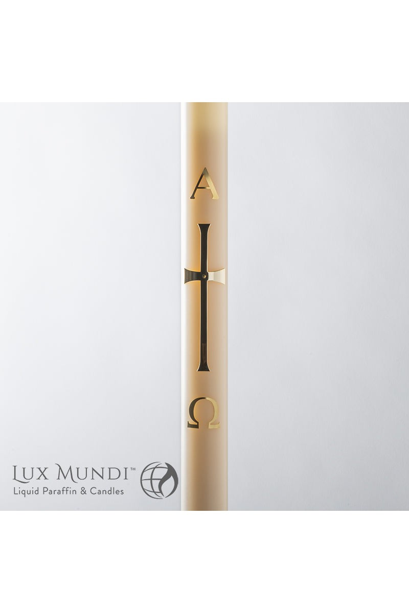 Paschal Candle Latin Cross Design-Church Life-Lux Mundi-Refillable-1-1/2" x 30" - Refillable Only-Michigan Church Supply