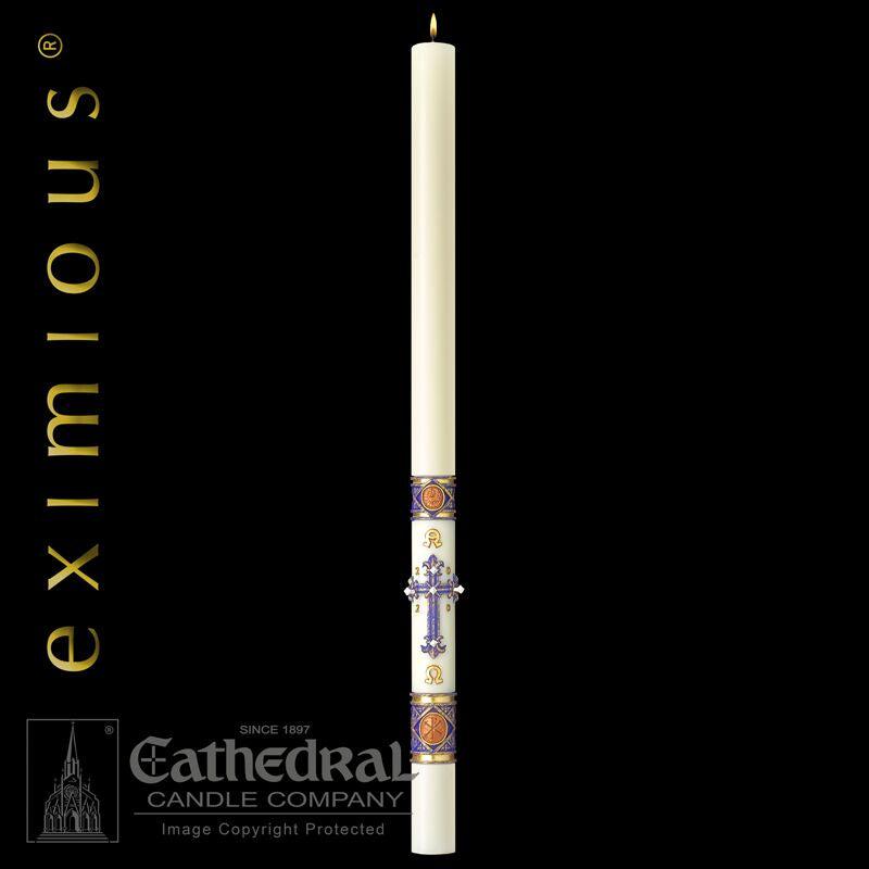 Paschal Candle - Lilium-Church Life-Cathedral Candle-1-15/16" x 39" - GG79867040-Michigan Church Supply