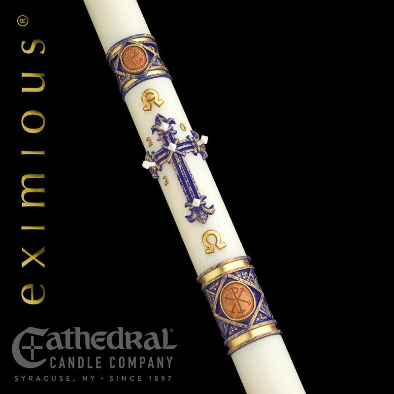 Paschal Candle - Lilium-Church Life-Cathedral Candle-1-15/16" x 39" - GG79867040-Michigan Church Supply