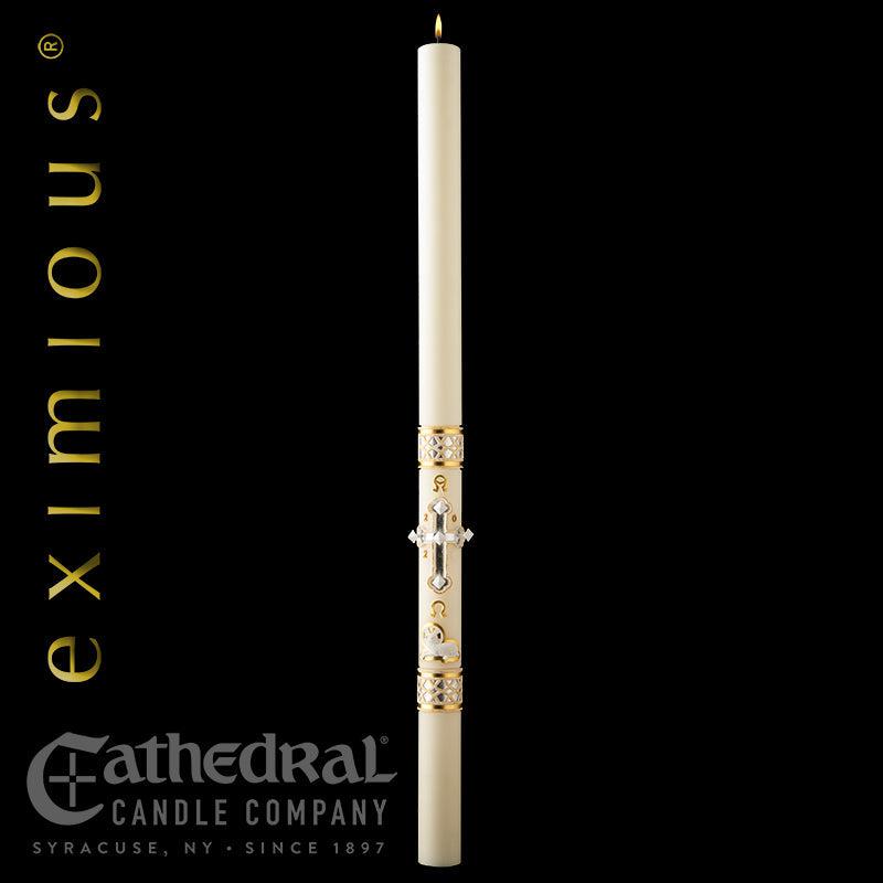 Paschal Candle - Merciful Lamb-Church Life-Cathedral Candle-1-15/16" x 39" - GG79868040-Michigan Church Supply