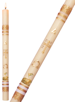 Paschal Candle - Ornamented-Church Life-Dadant-1-1/2" x 34"-Michigan Church Supply