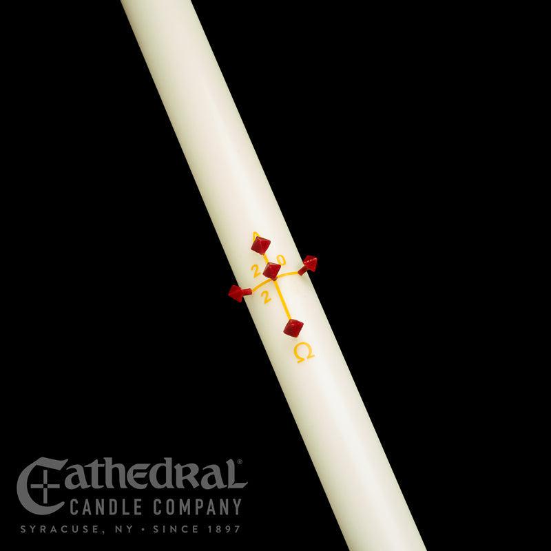 Paschal Candle - Plain-Church Life-Cathedral Candle-1-1/2" x 34" - GG80002001-Michigan Church Supply