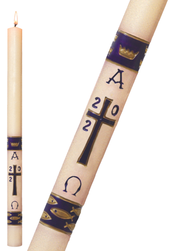 Paschal Candle - Purple Gloria-Church Life-Dadant-1-1/2" x 34"-Michigan Church Supply