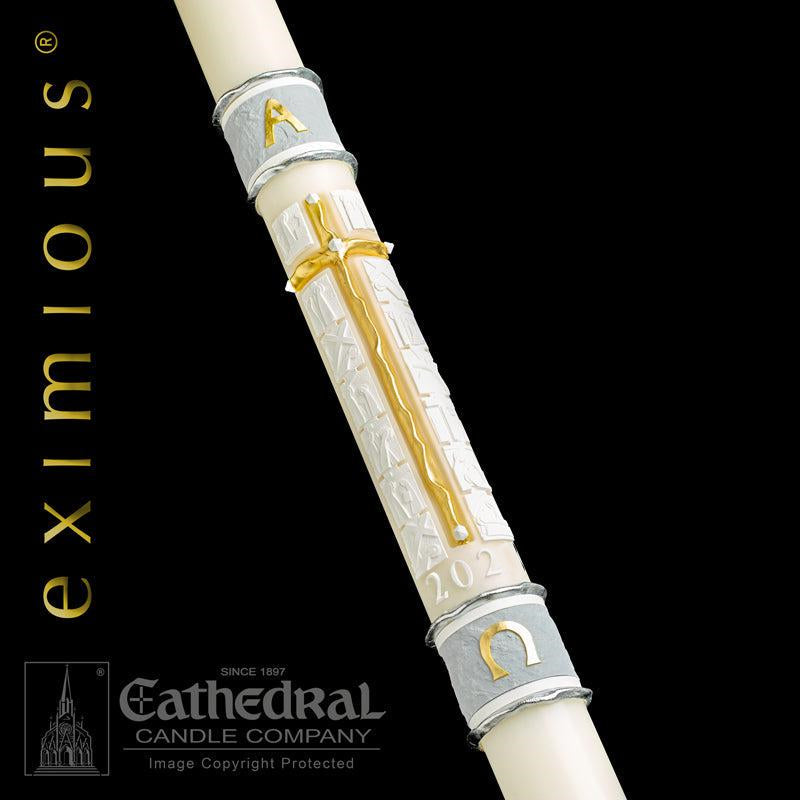 Paschal Candle - Way of the Cross-Church Life-Cathedral Candle-1-15/16" x 39" - GG79504001-Michigan Church Supply