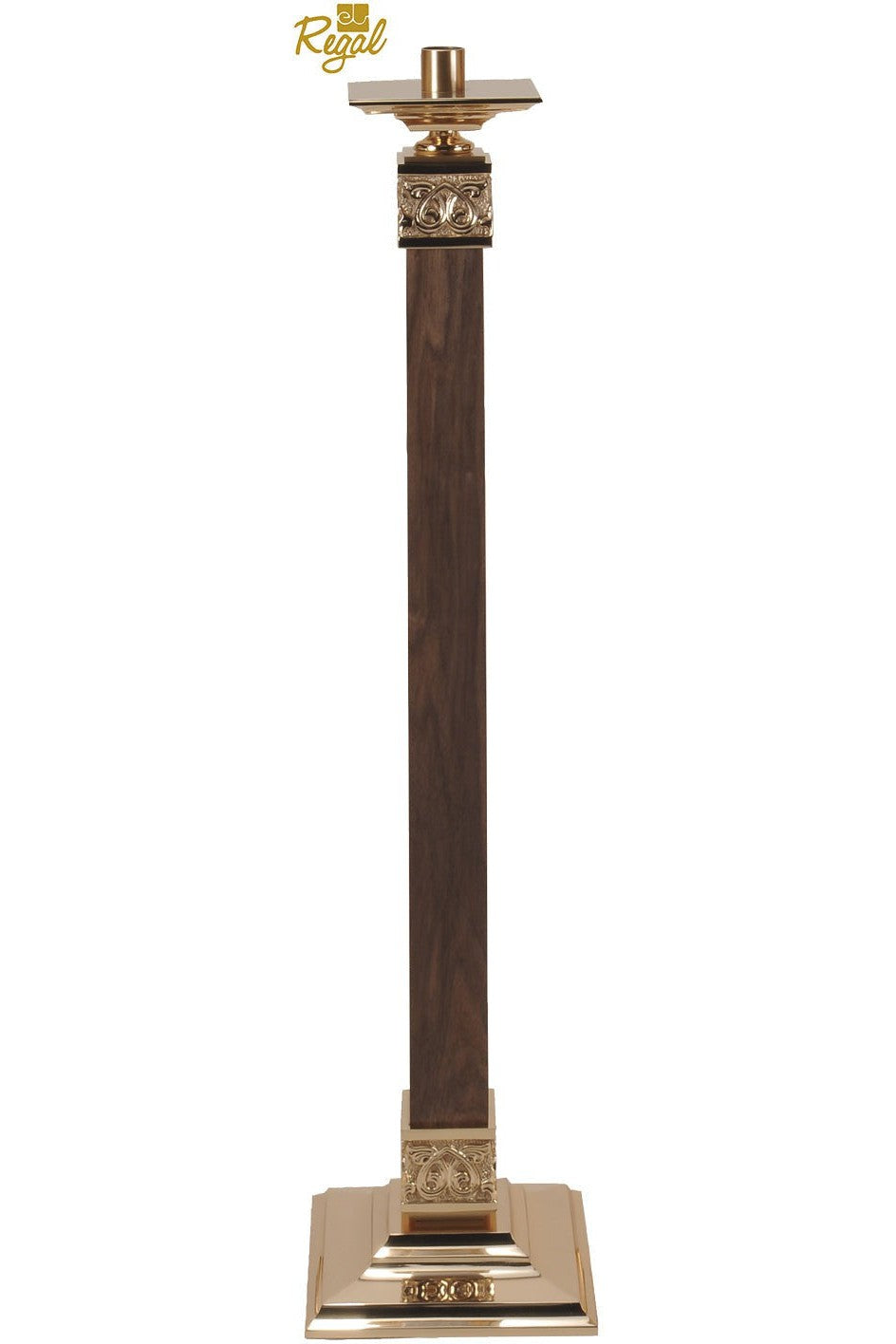 Paschal Candlesticks - QF90FC35-Church Life-Empire Bronze-Walnut - Fixed-Michigan Church Supply