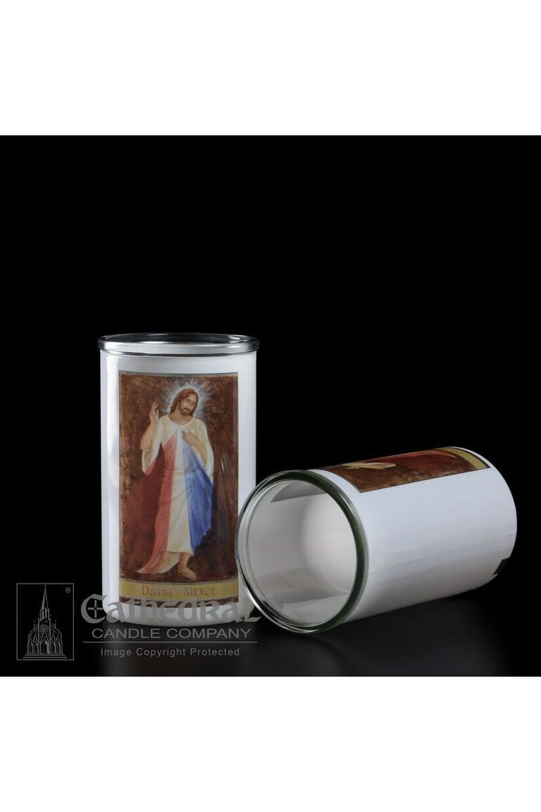 Patron Saint Glass 3 Day Globes - Divine Mercy - GG2210-Church Life-Cathedral Candle-Michigan Church Supply