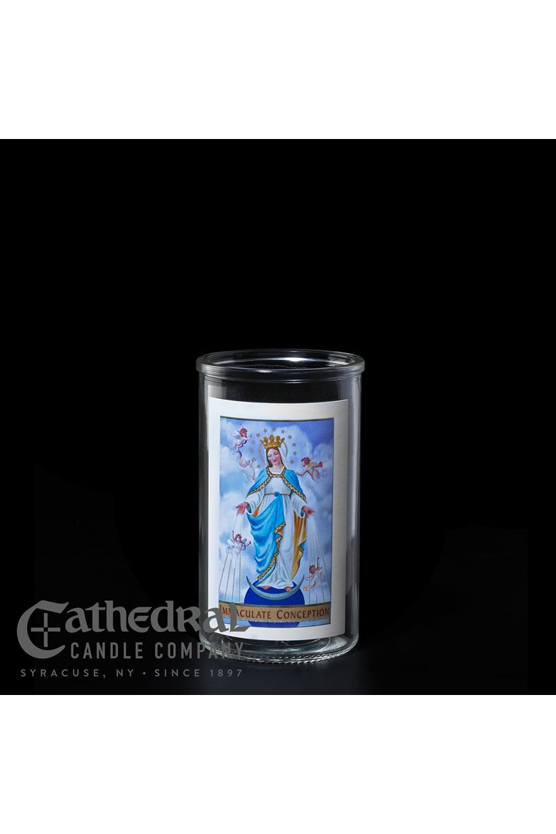 Patron Saint Glass 3 Day Globes - Immaculate Conception - GG2219-Church Life-Cathedral Candle-Michigan Church Supply