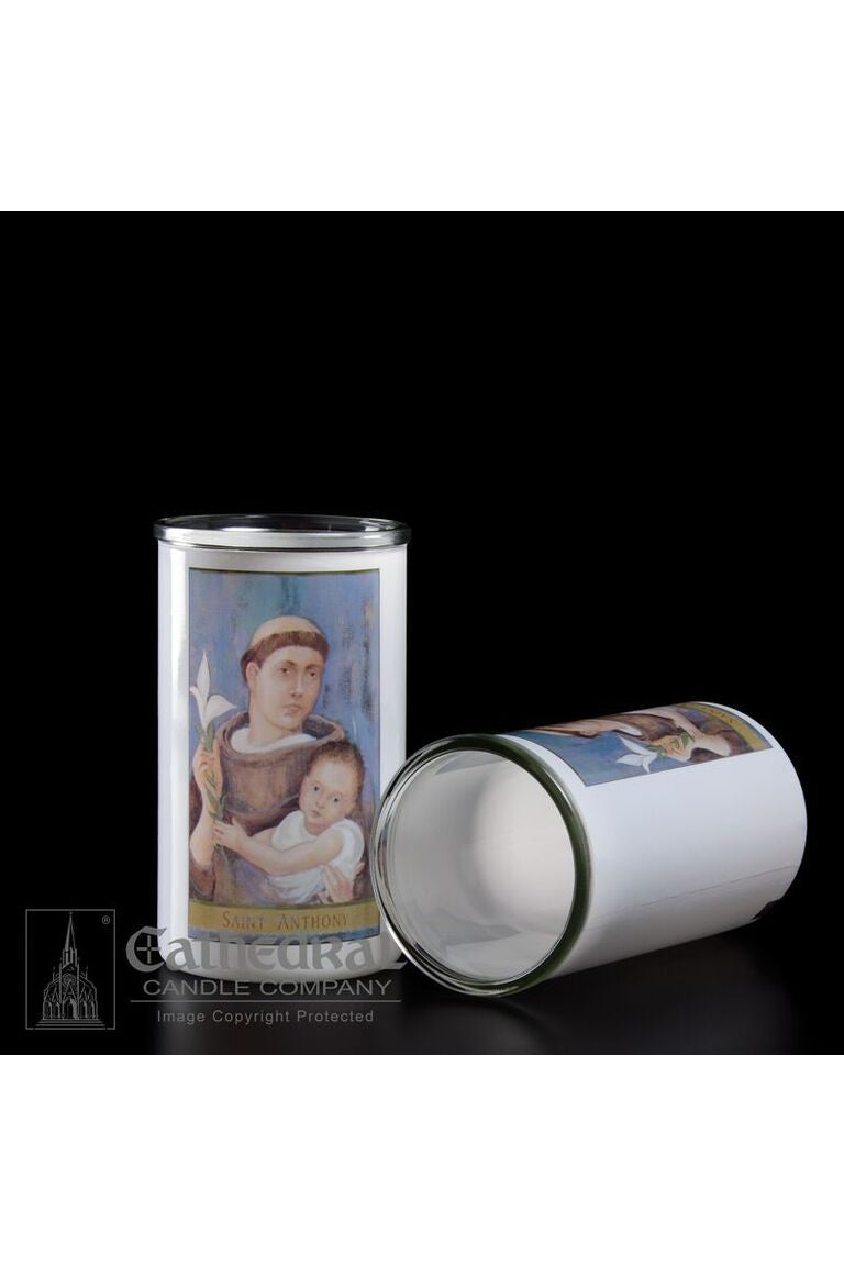 Patron Saint Glass 3 Day Globes - St. Anthony - GG2207-Church Life-Cathedral Candle-Michigan Church Supply