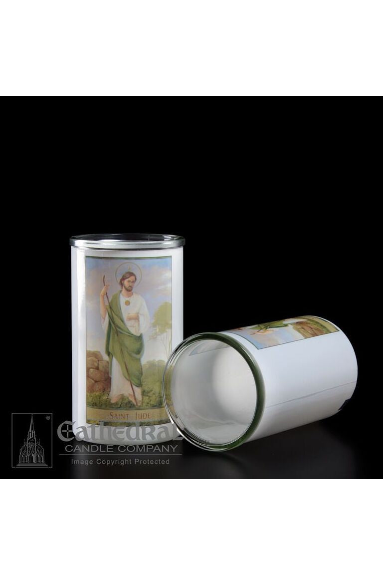 Patron Saint Glass 3 Day Globes - St. Jude - GG2206-Church Life-Cathedral Candle-Michigan Church Supply