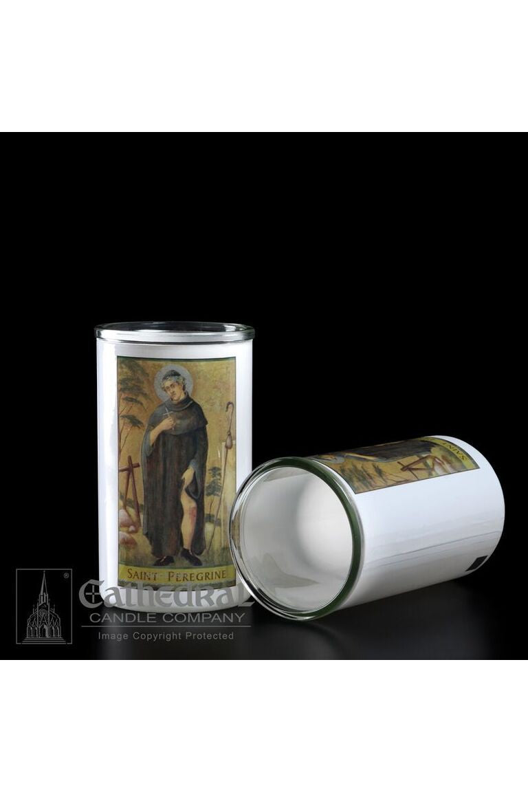 Patron Saint Glass 3 Day Globes - St. Peregrine - GG2213-Church Life-Cathedral Candle-Michigan Church Supply