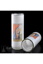 Patron Saint Glass 5/6/7 Day Globes - Immaculate Heart of Mary - GG2302-Church Life-Cathedral Candle-Michigan Church Supply