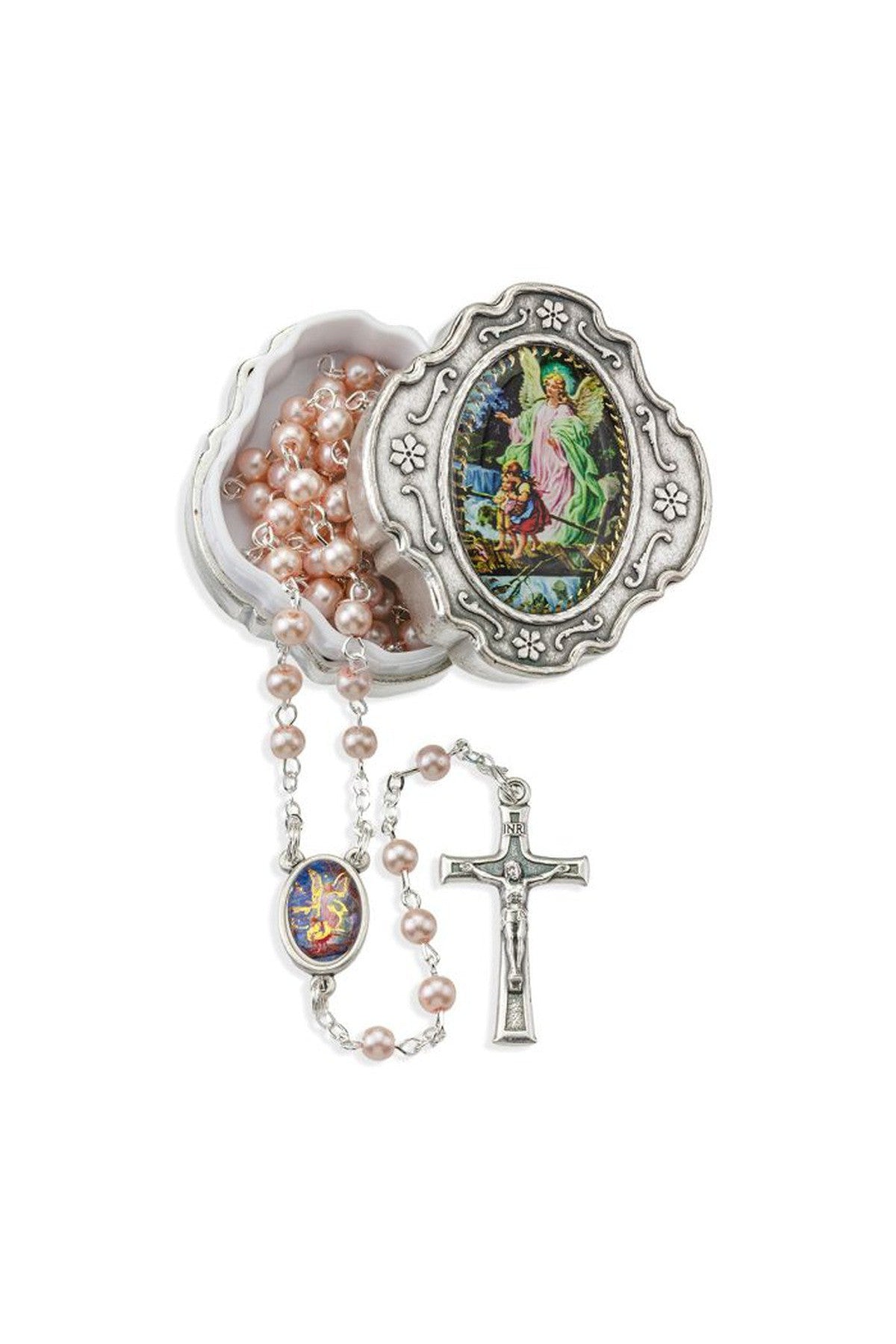 Pearlized Glass Bead Rosary - Pink - TA4350P-350MB-Inspirational Gifts-Hirten-Michigan Church Supply