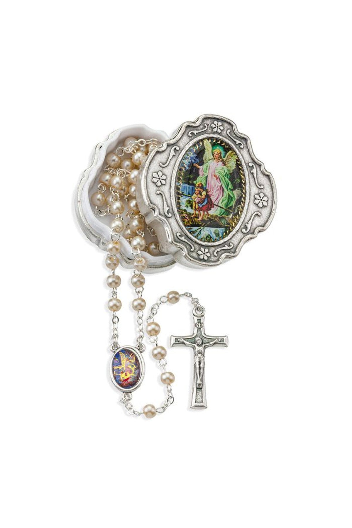 Pearlized Glass Bead Rosary - White - TA4350W-350MB-Inspirational Gifts-Hirten-Michigan Church Supply