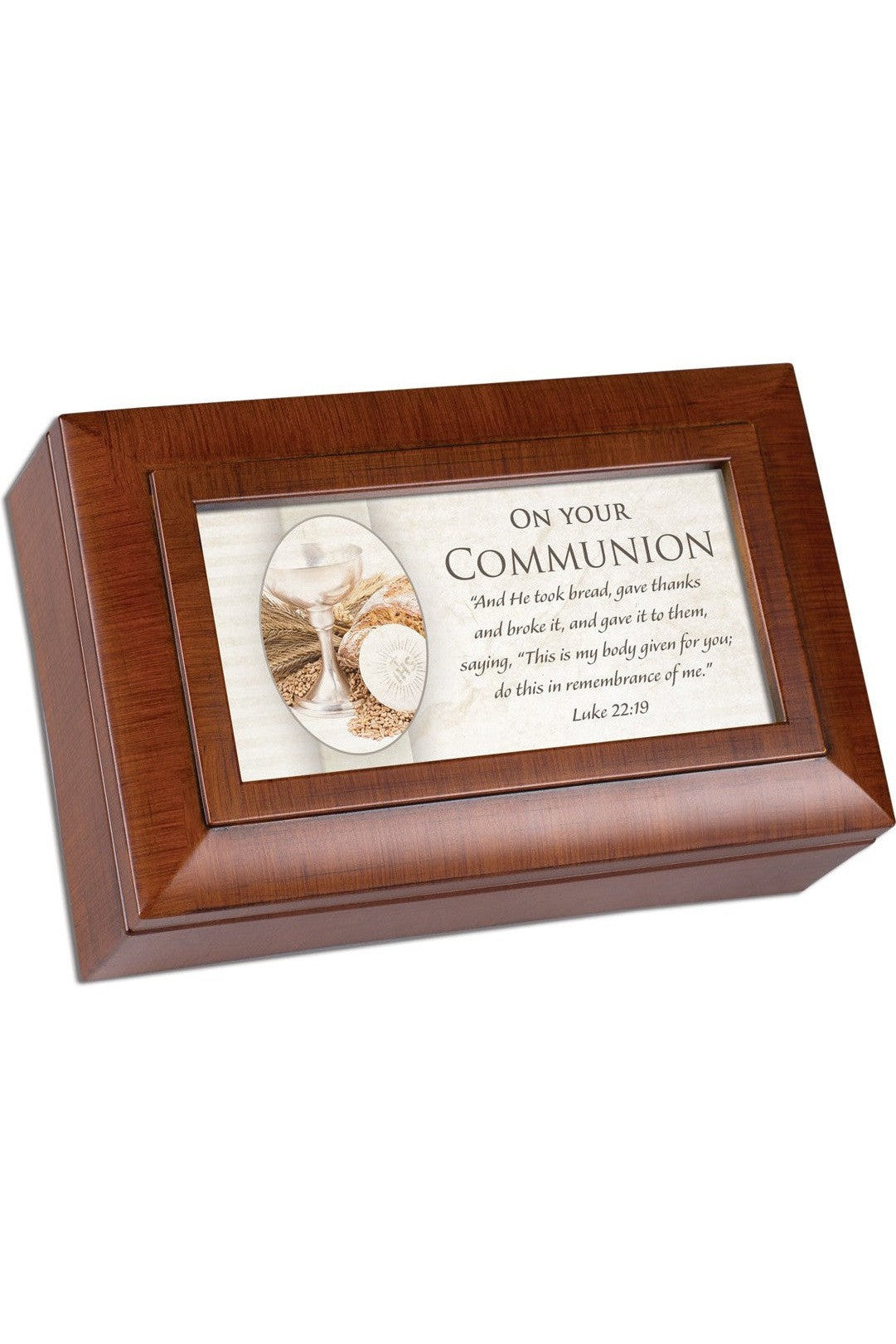 Petite Woodgrain Music Box First Communion- GPPMWGGRACE-Inspirational Gifts-Cottage Garden-Michigan Church Supply