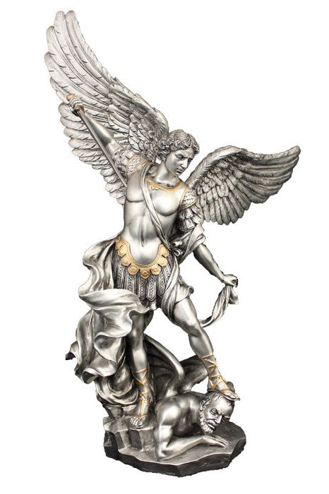 Pewter Finish Saint Michael Statue - ZWSR71543PE-Inspirational Gifts-Goldscheider of Vienna-Michigan Church Supply