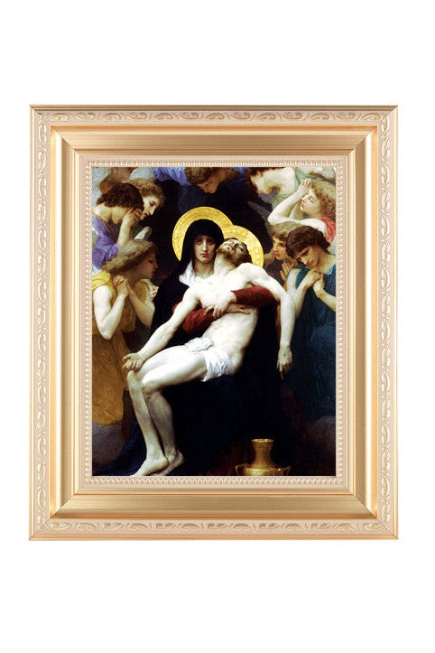 Pieta in Gold Frame - TA138-234-Inspirational Gifts-Hirten-Michigan Church Supply