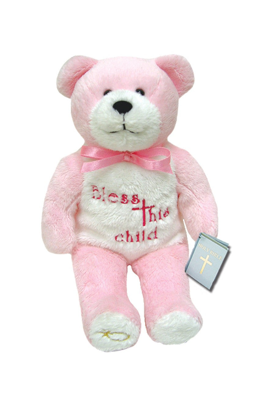 Pink Bless This Child Holy Bear - TXBCPINK-Inspirational Gifts-Holy Bears-Michigan Church Supply