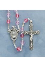 Pink Color Crystal Rosary - HX41624PK-Inspirational Gifts-Devon-Michigan Church Supply