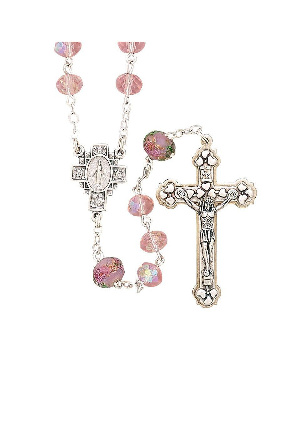 Pink Crystal Rosary-WOSR3952PKJC-Inspirational Gifts-Singer-Michigan Church Supply