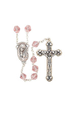 Pink Crystal Rosary-WOSR3968ROJC-Inspirational Gifts-Singer-Michigan Church Supply