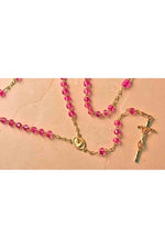 Pink Our Lady of Guadalupe Gold Crucifix Rosary - WSR2222PK-Inspirational Gifts-San Francis-Michigan Church Supply