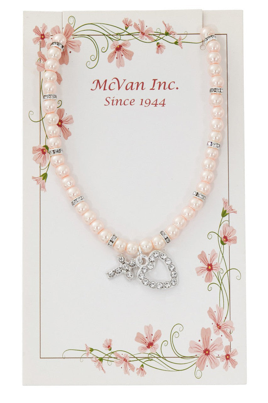 Pink Pearl Necklace - UZNK143C-Inspirational Gifts-McVan-Michigan Church Supply