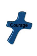 Pocket Cross - GECP-Inspirational Gifts-Cathedral Art Medal and CA Gifts-Courage (blue)-Michigan Church Supply