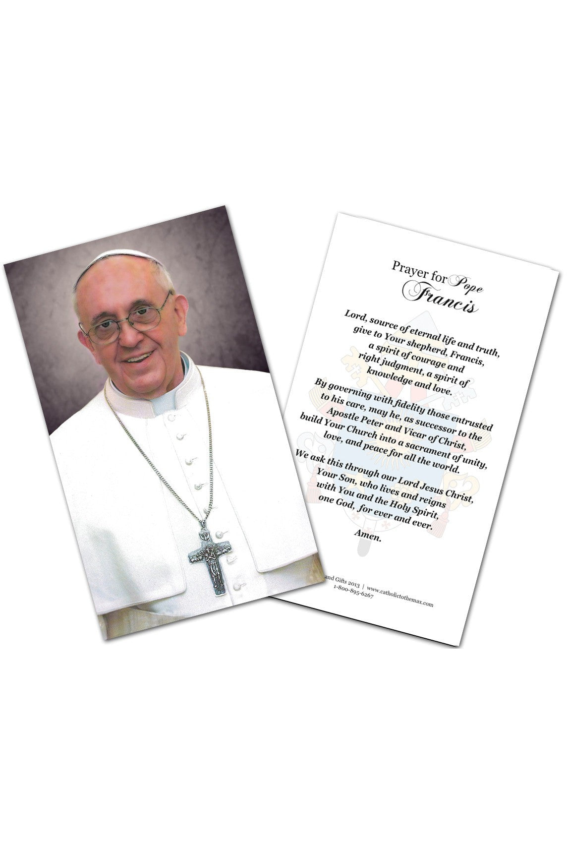 Pope Francis Formal Laminated Holy Card - VTHCB1852PI-Inspirational Gifts-Nelson Fine Art-Michigan Church Supply