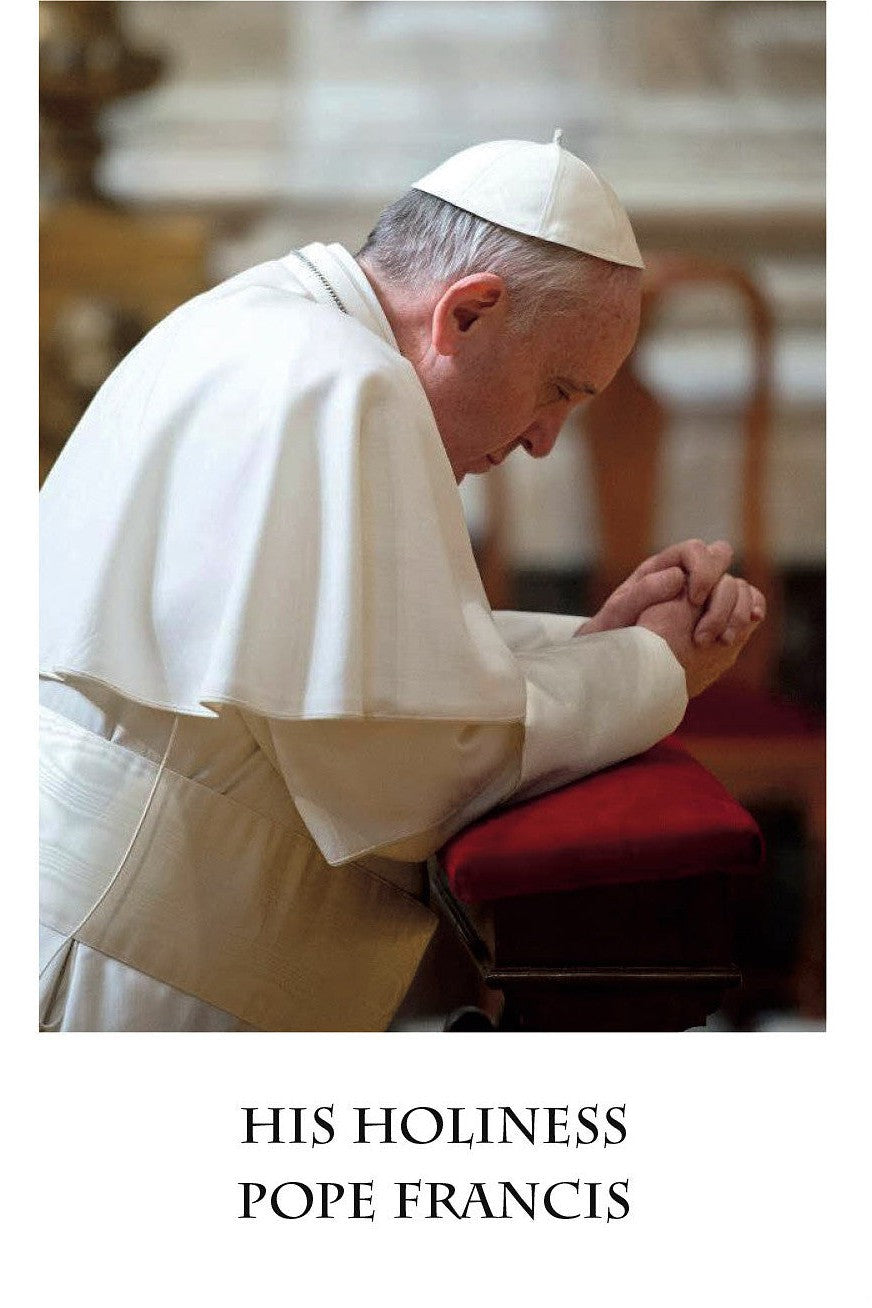 Pope Francis Kneeling Paper Holy Cards Box 100 - FP4021-Inspirational Gifts-Brandi-Michigan Church Supply