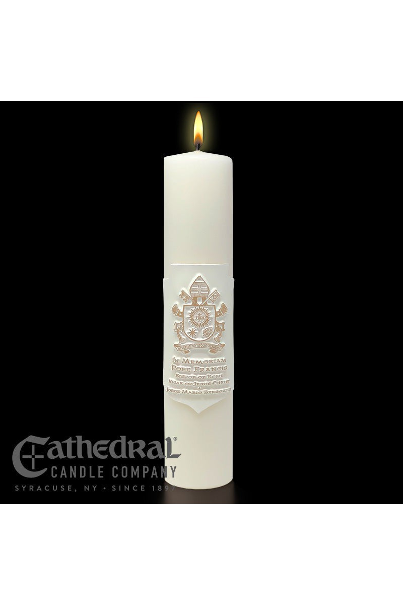 Pope Francis Memoriam Candle-Church Life-Cathedral Candle-3 x 14 GG9846-Michigan Church Supply