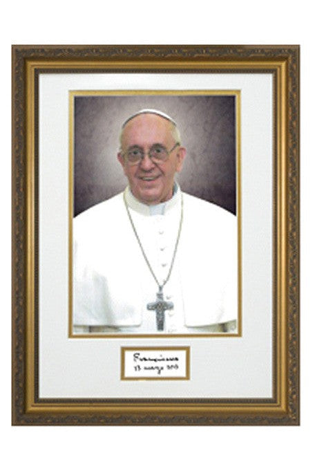 Pope Francis w/ Signature - 16 x 20 - VTNWM-1852F1-Inspirational Gifts,Church Life-Nelson Fine Art-Michigan Church Supply