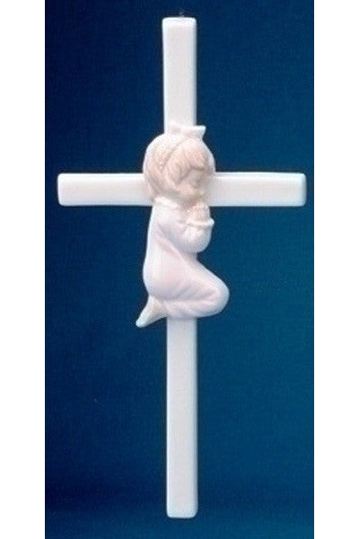 Porcelain Cross - Girl - LI57029g-Inspirational Gifts-Roman, Inc-Michigan Church Supply