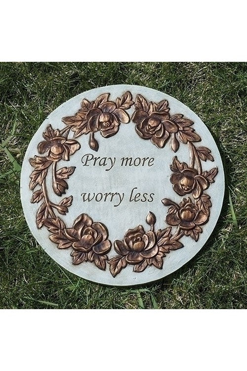 Pray More Worry Less Garden Stone - LI11291-Inspirational Gifts-Roman, Inc-Michigan Church Supply