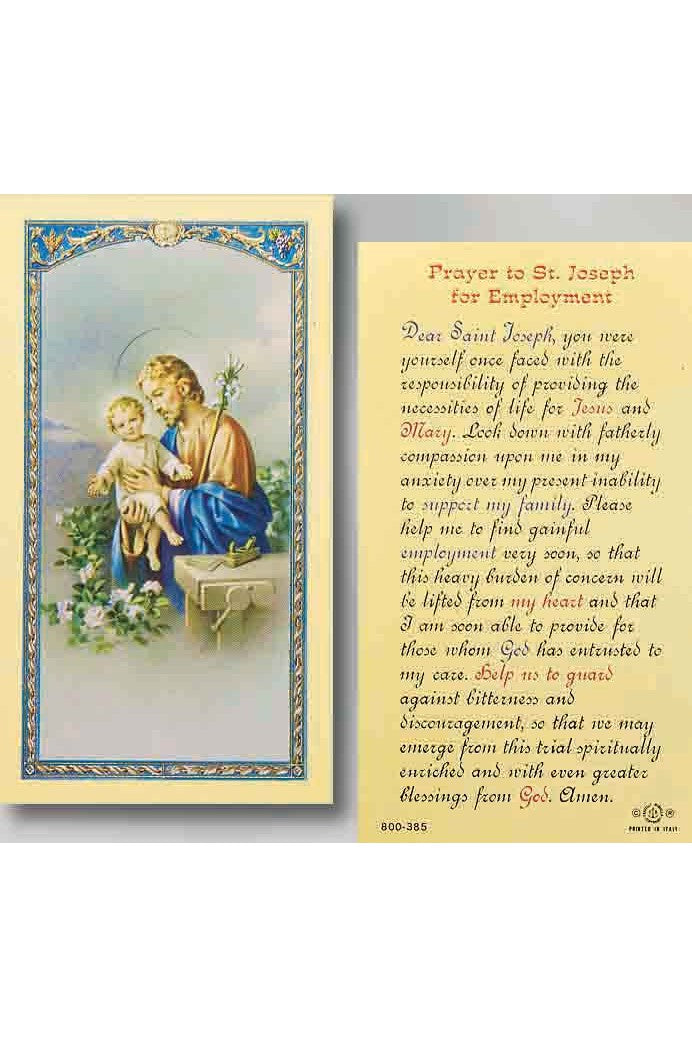 Prayer to St. Joseph for Employment - TA800385-Inspirational Gifts-Hirten-Michigan Church Supply