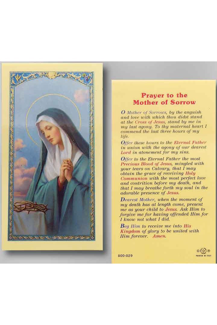 Prayer to the Mother of Sorrow - TA800029-Inspirational Gifts-Hirten-Michigan Church Supply