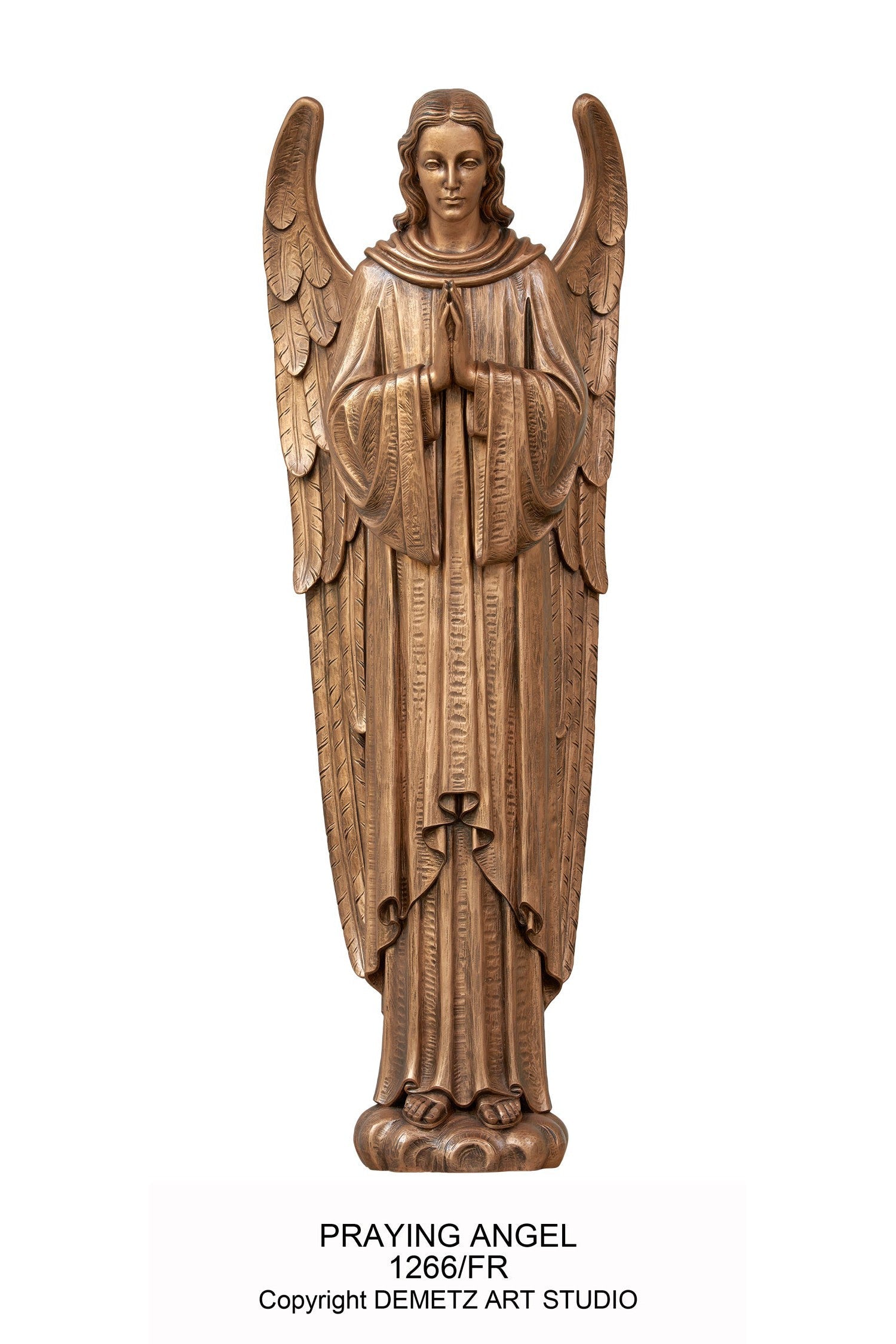 Praying Angel - Full Round Figure - HD1266FR-Church Life-Demetz-Fiberglass 66"-Michigan Church Supply